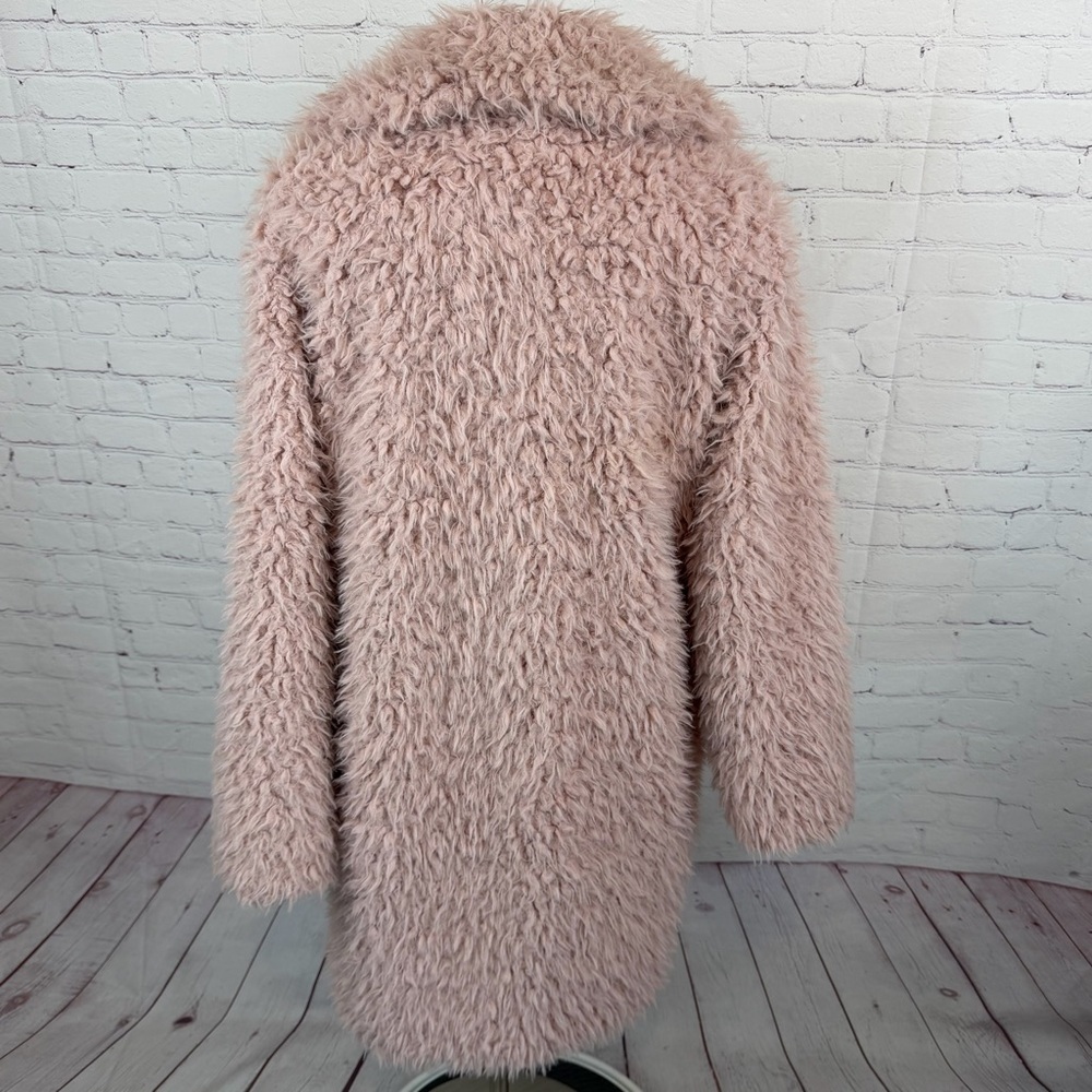 Wild Fable Pink Whimsigoth Fairycore open front coat faux fur Size Large - Picture 3 of 8